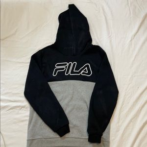 Black and grey FILA sweat shirt